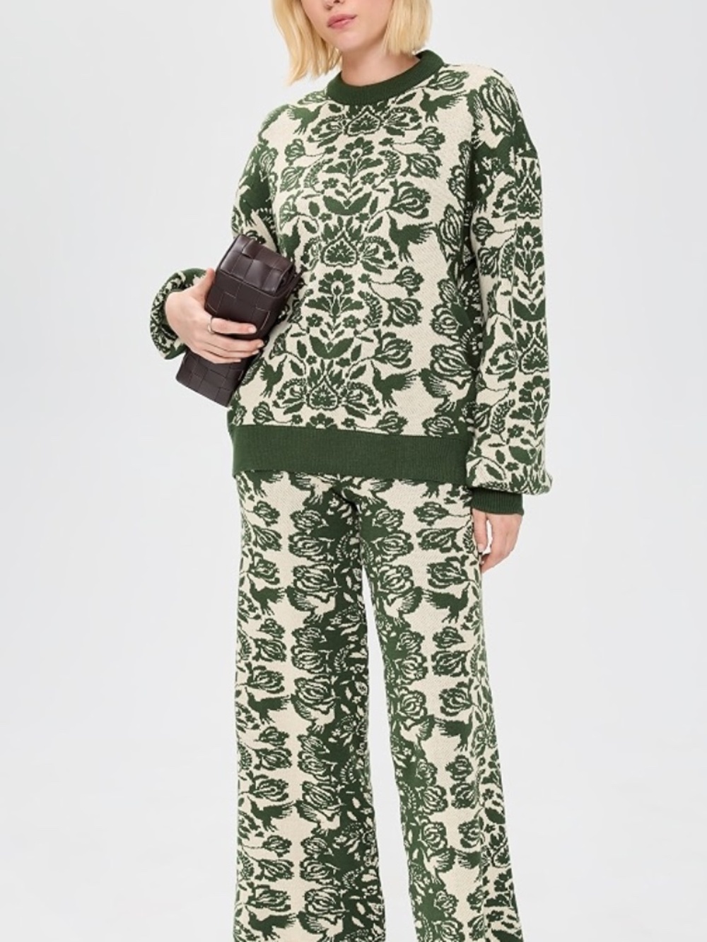 The Lulo Project • The Unnamed Sweater Set • Green Folk Paisley